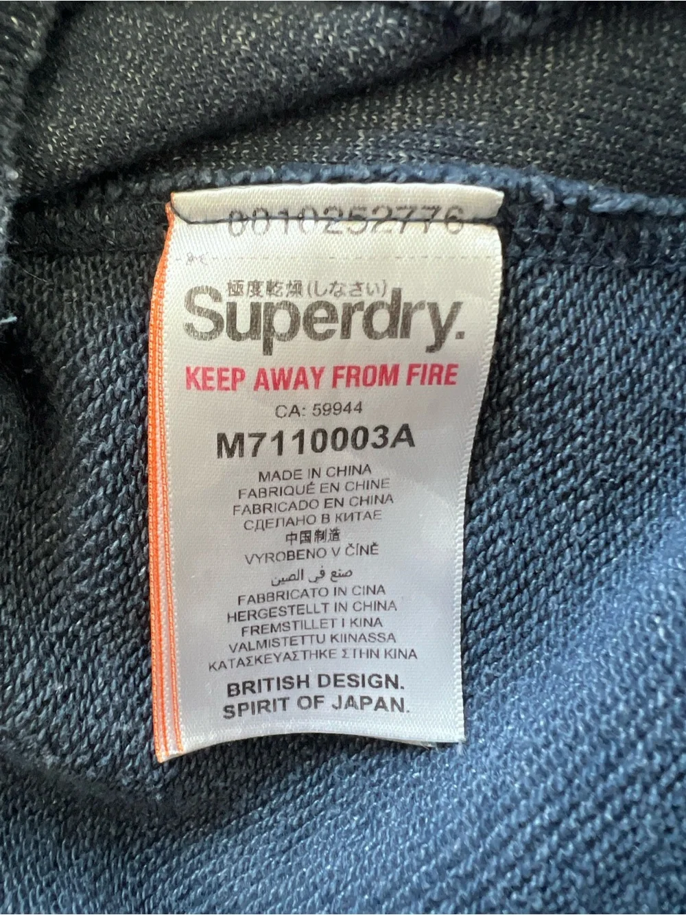 Superdry Navy Sweatshorts with Orange Logo Patch Size Medium